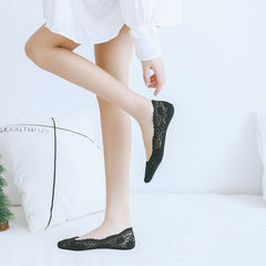 5 Pairs Women's Lace Floral Boat Socks