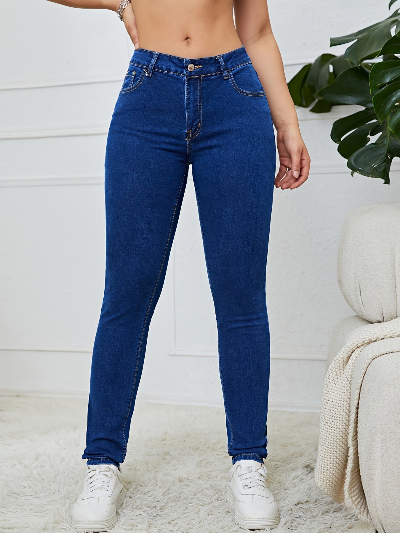 High Rise High Waist Skinny Jeans Women's Denim