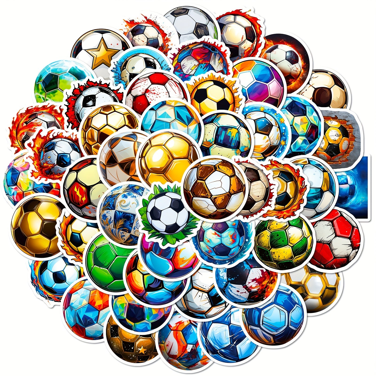 50pcs Football Series Stickers Waterproof Decorative DIY Creative