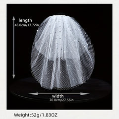 Yabeni Bridal Veil Polyester Accessory for Bride Classic with Sparkles