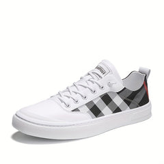 Plaid Skate Shoes Non Slip Sneakers Men's Footwear