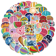 50pcs Cartoon Hot Air Balloon Paint Sticker Set