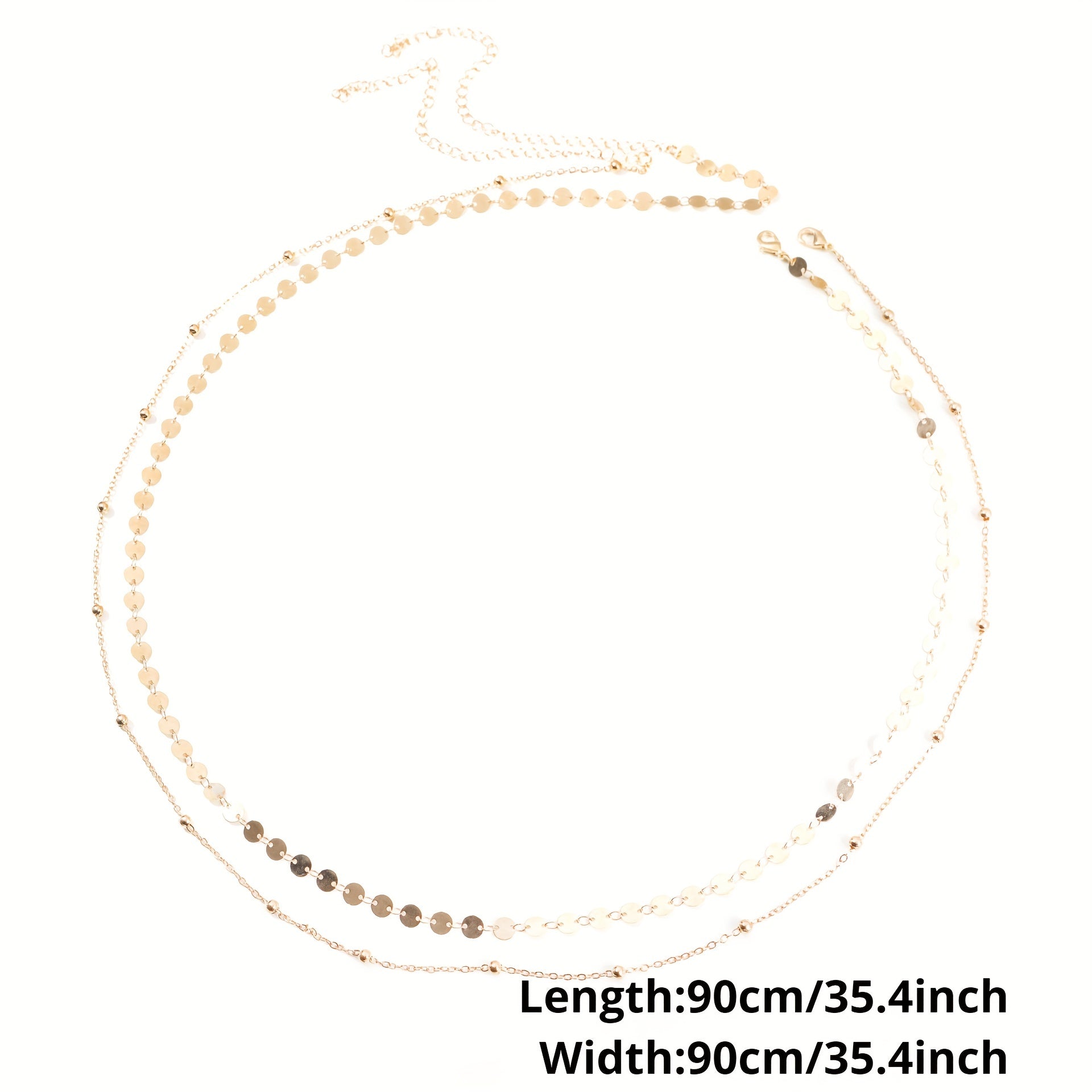 Boho Sequin Beads Sparkly Belly Chain Double Layer Waist Chain