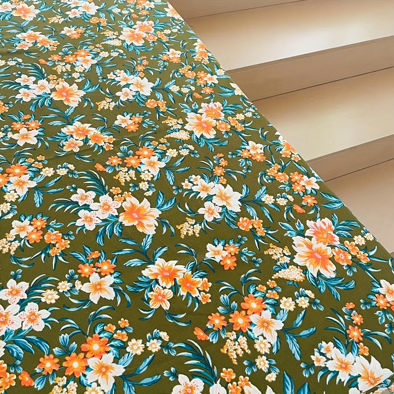 1pc Artificial Printing Halloween Christmas Big Flower Fabric DIY