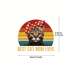 Rainbow Cat Mom Clothing Heat Transfer Sticker DIY Clothes Pillow Backpack