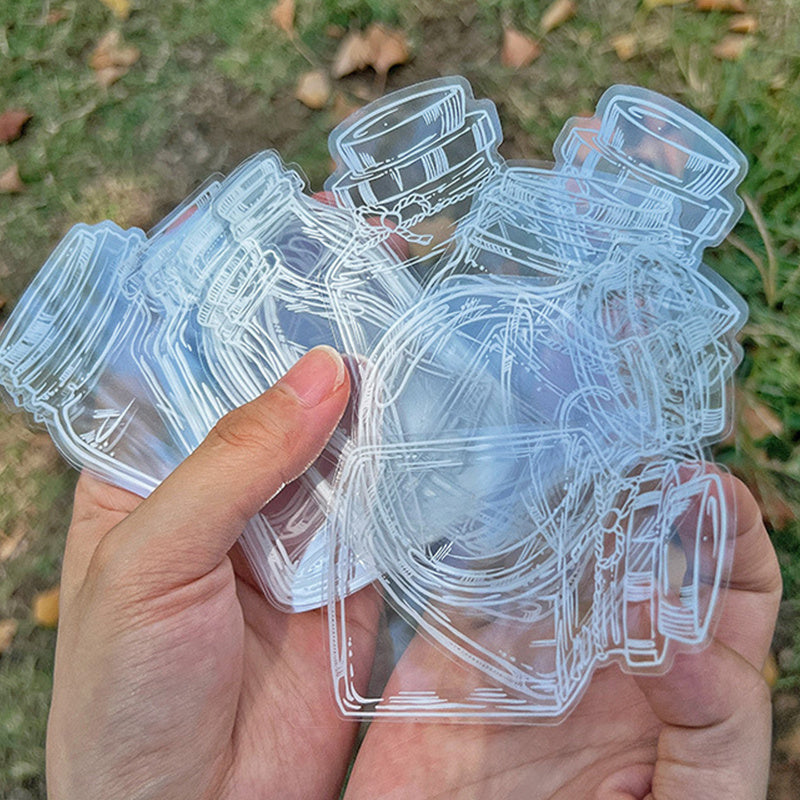 30 Random Transparent Waterproof Stickers for DIY Arts & Crafts Scrapbooking