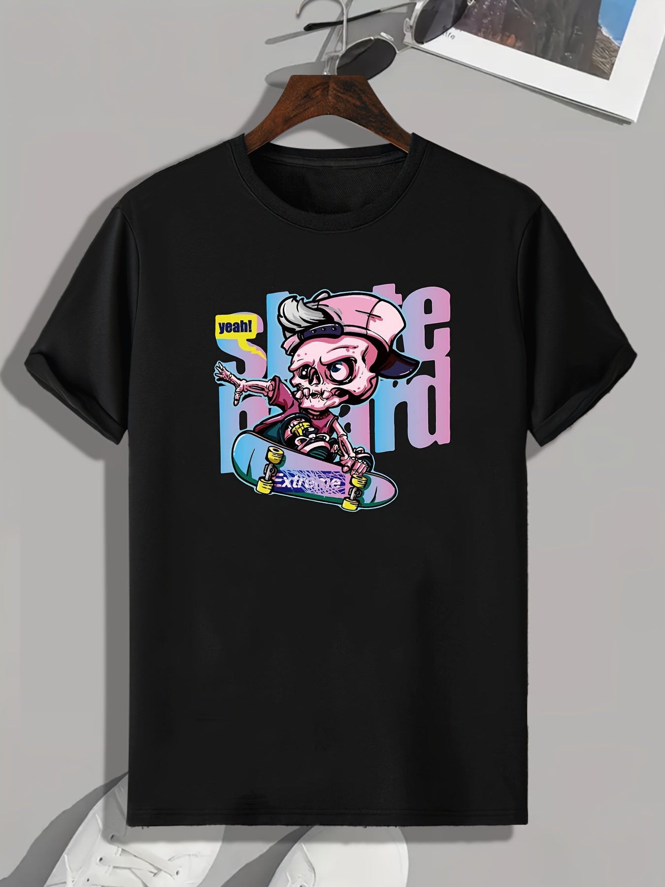 Chinese Pattern Print Men's Sports T-shirt for Fitness Activities