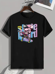 Chinese Pattern Print Men's Sports T-shirt for Fitness Activities