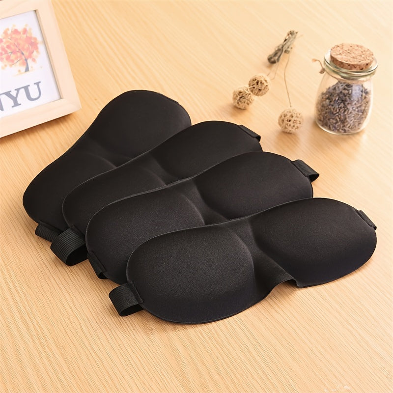 Smooth Solid Sleep Eye Mask 3D Contoured Soft Blindfold with Adjustable Strap