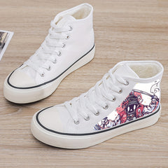 Girl's High Top Anime Skate Shoes With Warm Plush Lining