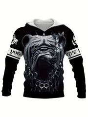 Dog 3D Print Hoodie Graphic Pullover for Men
