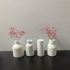 Resin Silicone Mold Pen Holder Storage Stripe Flower Vase Candle Holder Mold