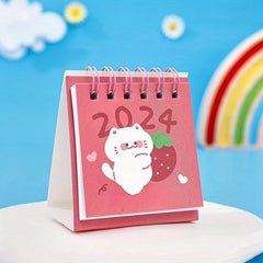 Mini Fruit Text Desk Calendar Punch Card Ornament Calendar