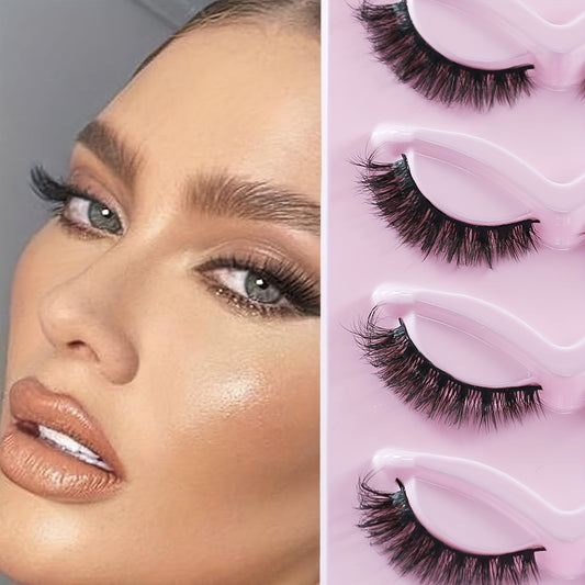 Fox Eyelashes Natural False Eyelashes D Curling 5 Pairs