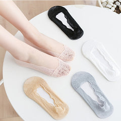 5 Pairs Lace No Show Socks Women's Ankle Stockings