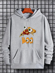Scary Funny Pizza Cake Men's Hoodie for Fall Winter