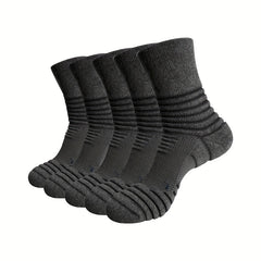5Pairs Outdoor Basketball Socks for Men Running Training
