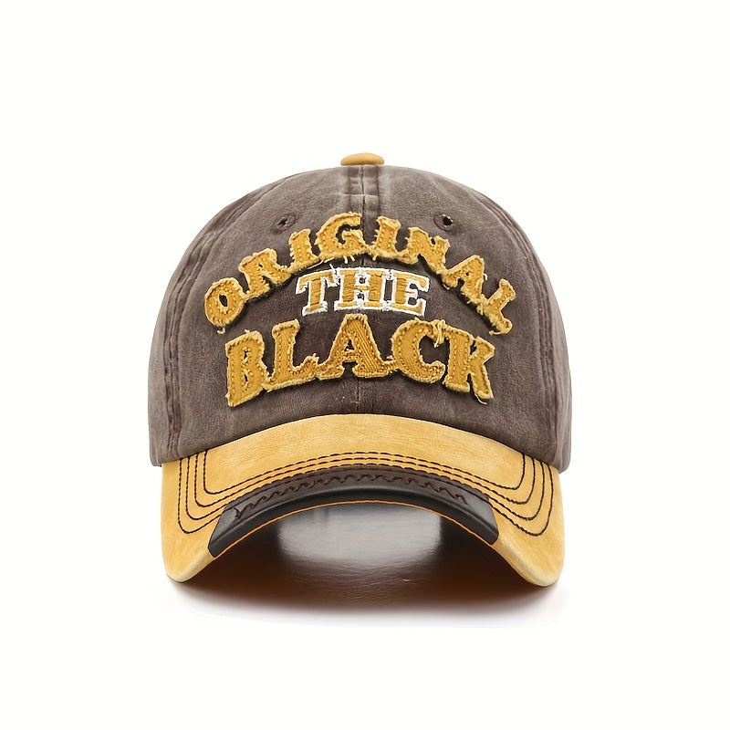 Retro Washed Cloth Letter Embroidery Baseball Cap for Men