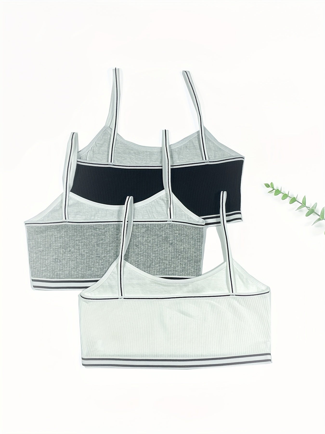 3pcs Kids Cotton Elastic Underwear Girl's Vests Pop Bra Outfits