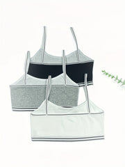 3pcs Kids Cotton Elastic Underwear Girl's Vests Pop Bra Outfits