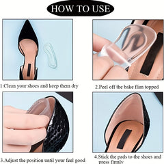 Heel Grips Gel Heel Liners Non Slip Grip Clear 1 Pair