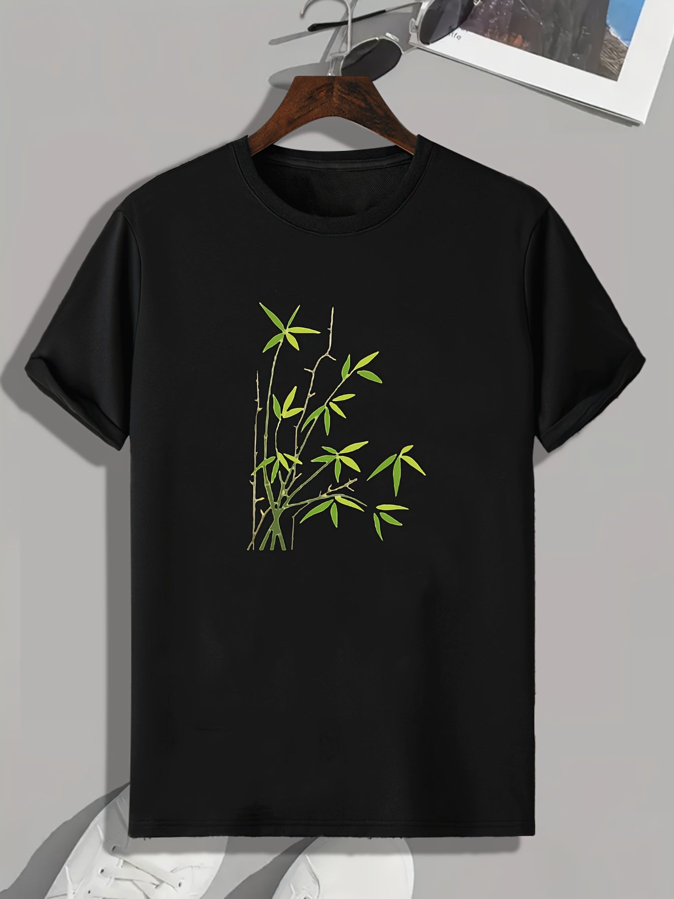 Bamboo Print Men's Graphic T-shirt for Summer