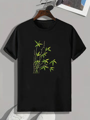 Bamboo Print Men's Graphic T-shirt for Summer