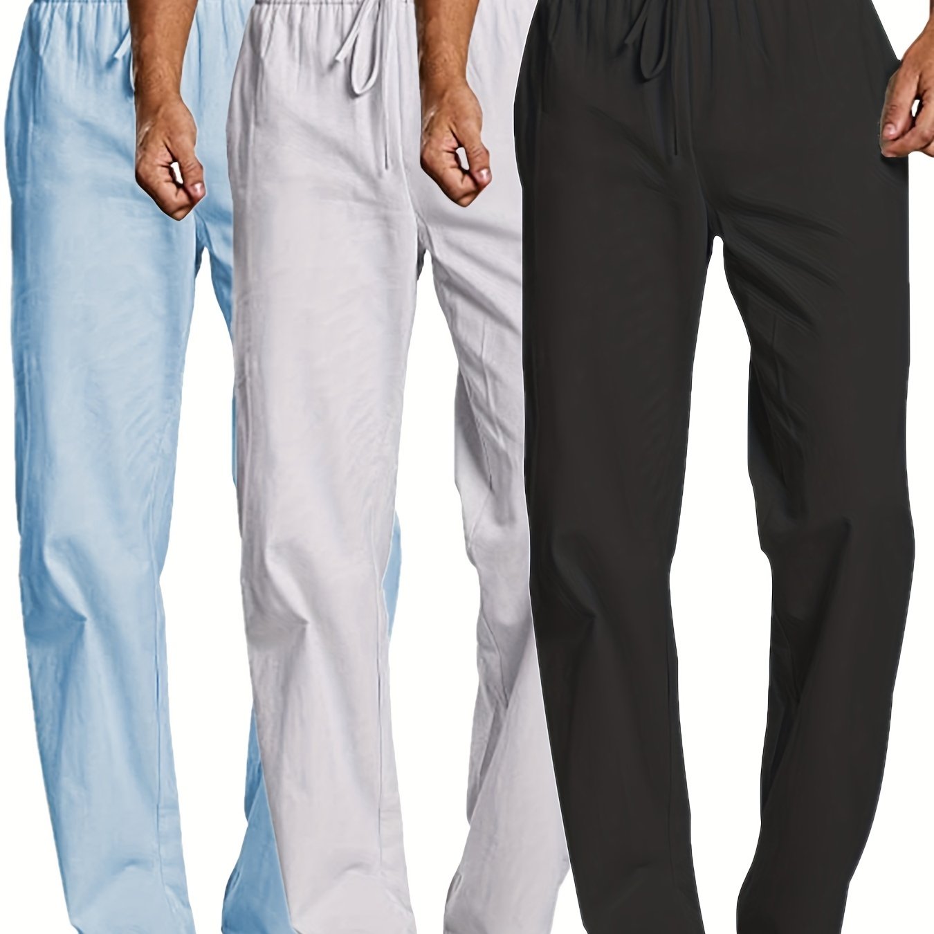 Men's Drawstring Cotton Loose Waistband Pants
