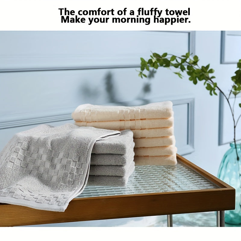 6pcs Fluffy Cotton Face Towel Absorbent Soft Bath Towel