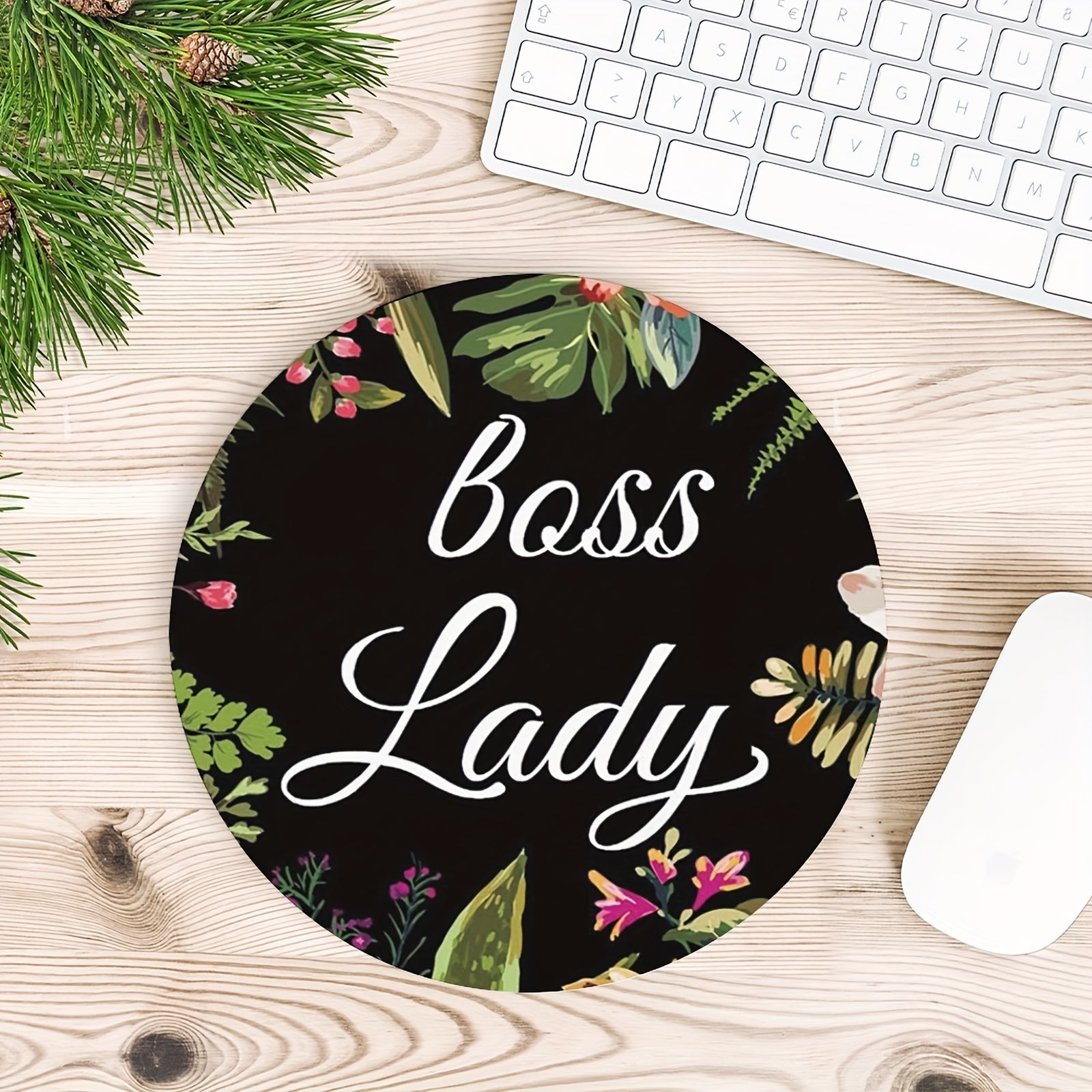 Round Gaming Mouse Pad Women Girls Non-Slip Rubber Mat Office Laptop Lady