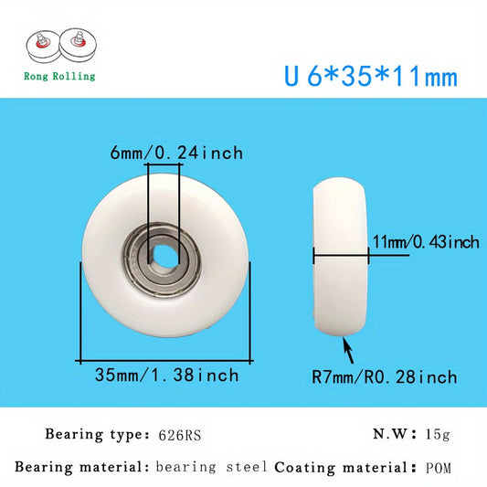 10pcs 626zz Rubber Coated Bearing 6x35x11mm Steel Material Spherical Bearing