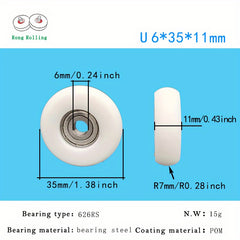 10pcs 626zz Rubber Coated Bearing 6x35x11mm Steel Material Spherical Bearing