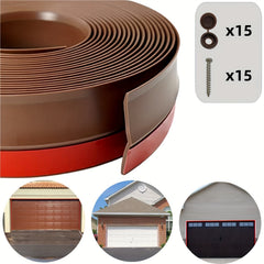 Garage Door Seal Top/Side Strip 16 4FT 5M Brown Weather Stripping