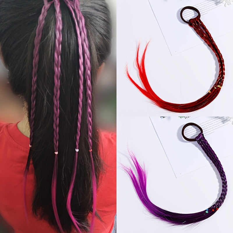 Colorful Gradient Braids Wigs Head Rope 4pcs