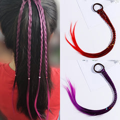 Colorful Gradient Braids Wigs Head Rope 4pcs
