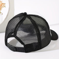Summer Mesh Breathable Baseball Cap Men's Skull Print Trucker Hat