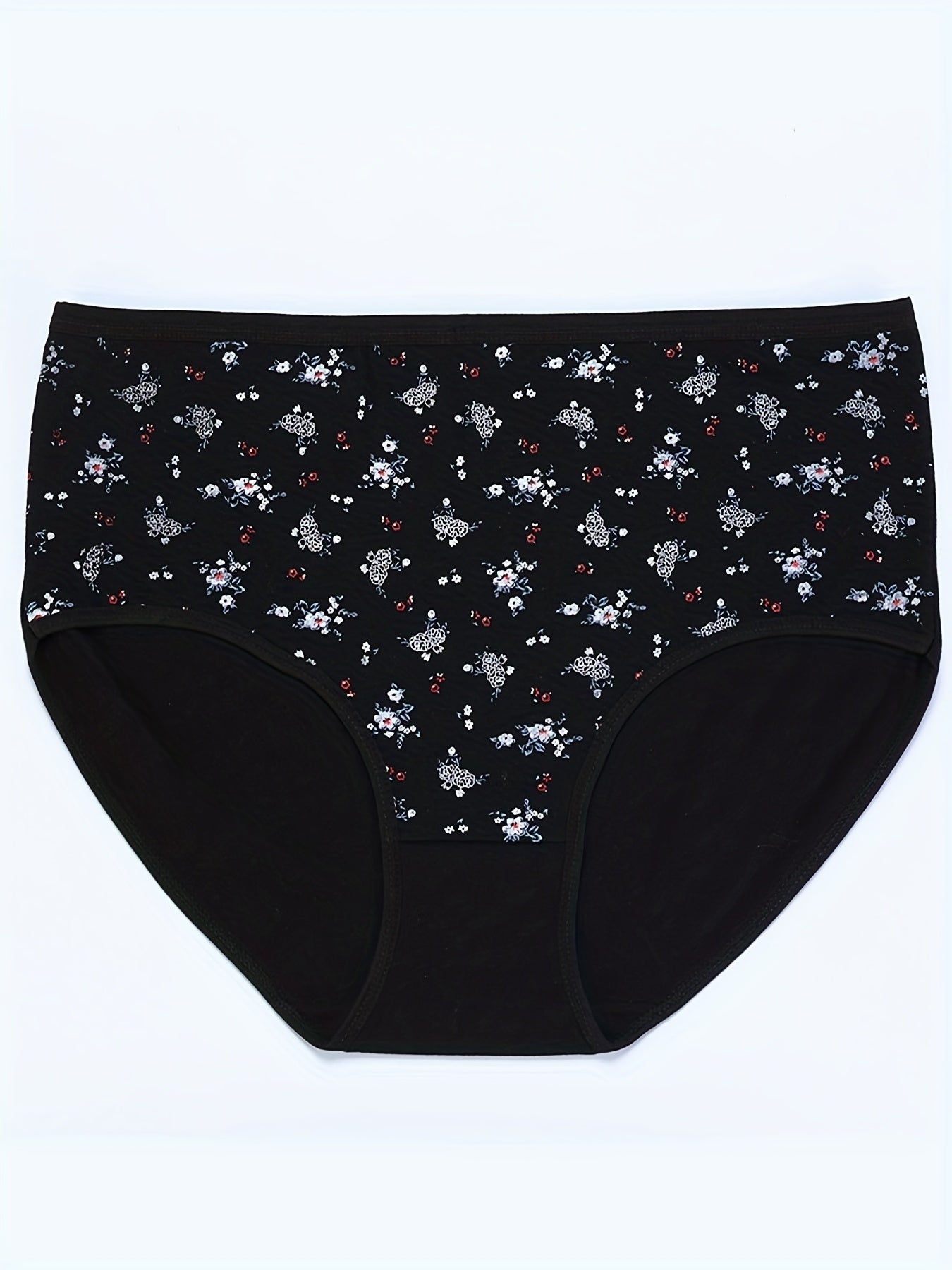 4 Pack Women's Plus Floral Print Stretch Briefs Set