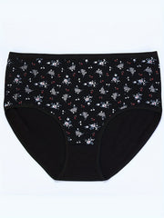 4 Pack Women's Plus Floral Print Stretch Briefs Set