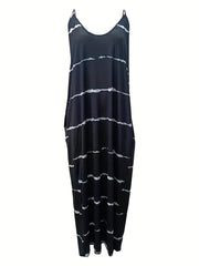 Cami Maxi Dress With Pockets Women's Plus Stretch V Neck Long Dress