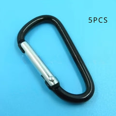 5pcs Aluminum D Ring Buckle Metal Spring Hook For Camping Hiking