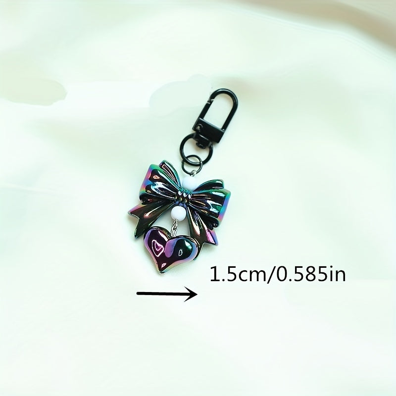 Y2K Electroplated Love Keychain Pendant for Girls DIY Pendant Cat Claw Keychain