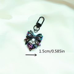 Y2K Electroplated Love Keychain Pendant for Girls DIY Pendant Cat Claw Keychain