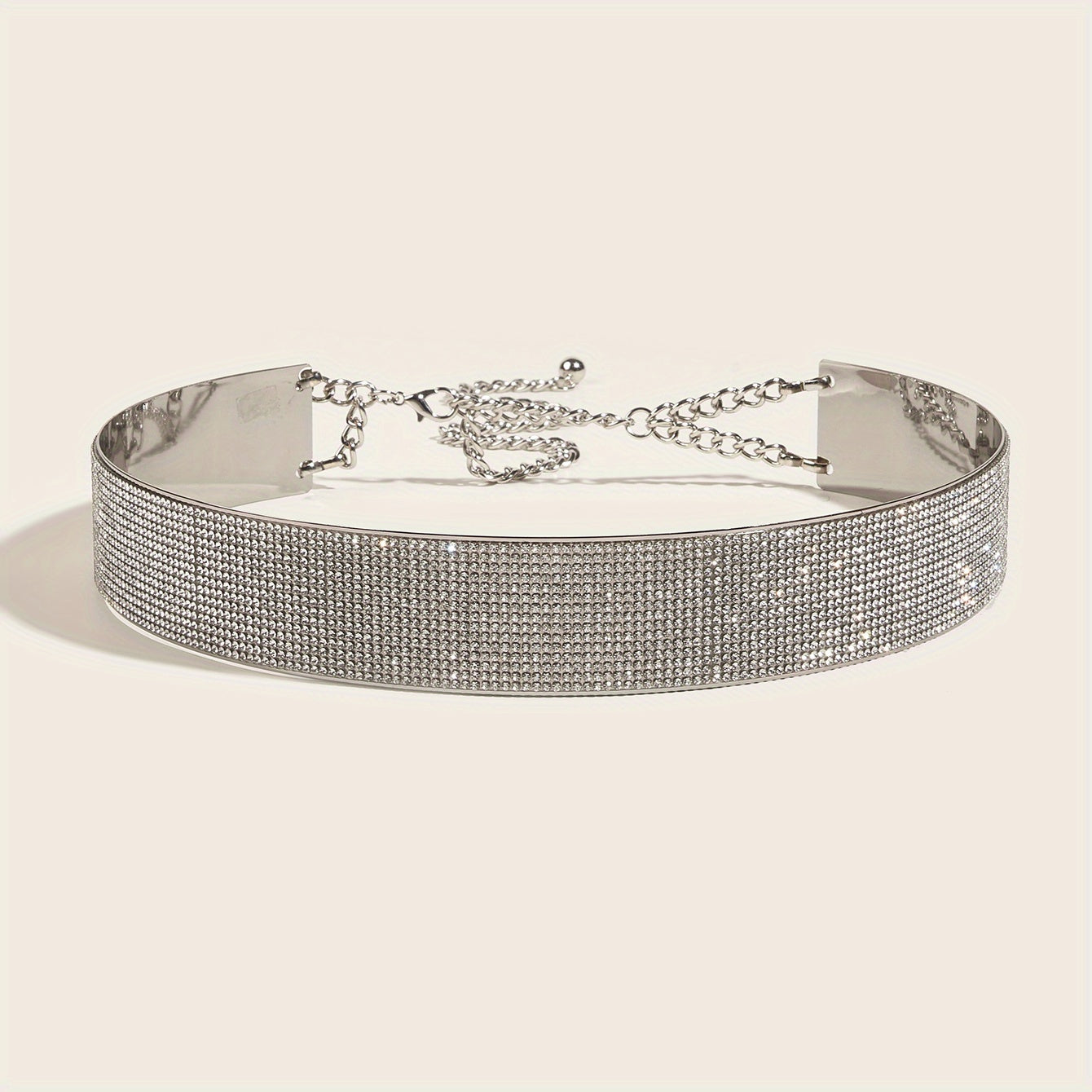 Rhinestone Punk Belt Chain Metal