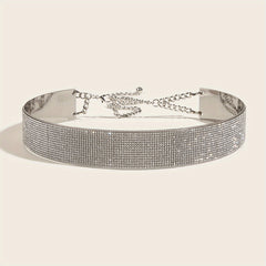 Rhinestone Punk Belt Chain Metal