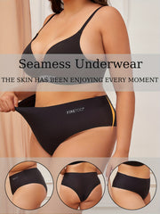 3 Pack Plus Size High Waisted Panties Set Women's Seamless Underwear