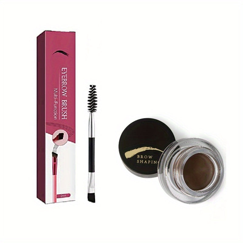 4D Hair Contouring Eyebrow Brush + Gel Powder Dark Brown