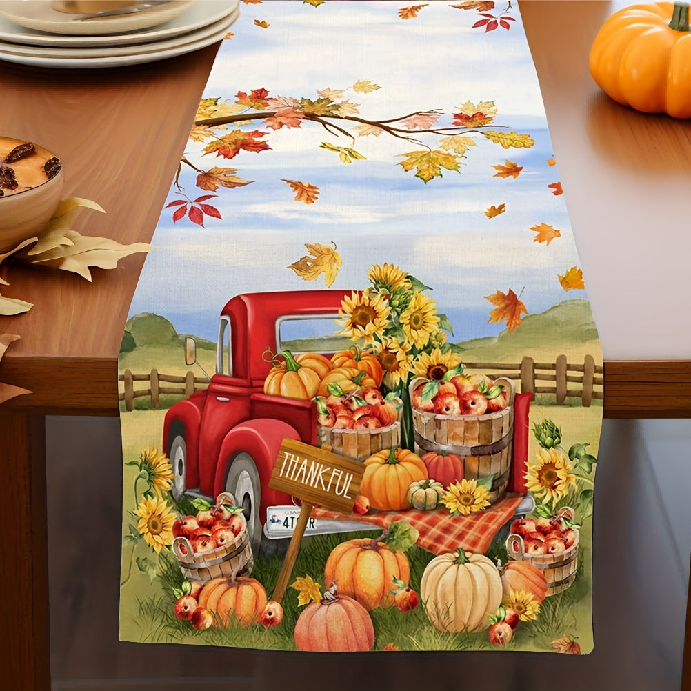 Polyester Halloween Pumpkin Table Runner - Holiday Decor