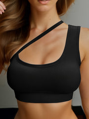 One Shoulder Strap Sports Bra Yoga Fitness Lingerie