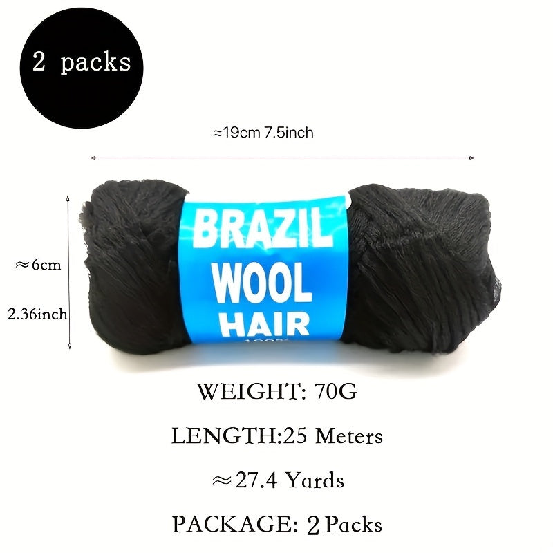 2pcs Brazilian Wool African Crochet Hair