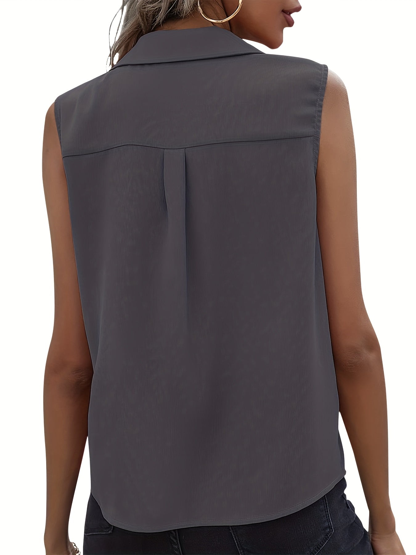Sleeveless Button Vest Blouse for Summer Women's Clothing